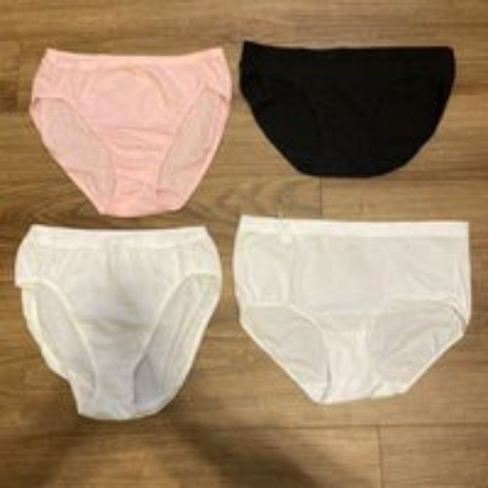 Size 6 Hanes Underwear Womens White Black Pink